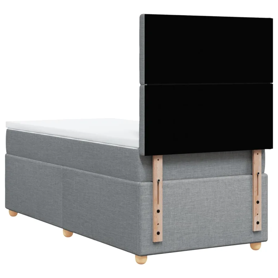 Sommier à lattes de lit et matelas Gris clair 90x190 cm Tissu - 6