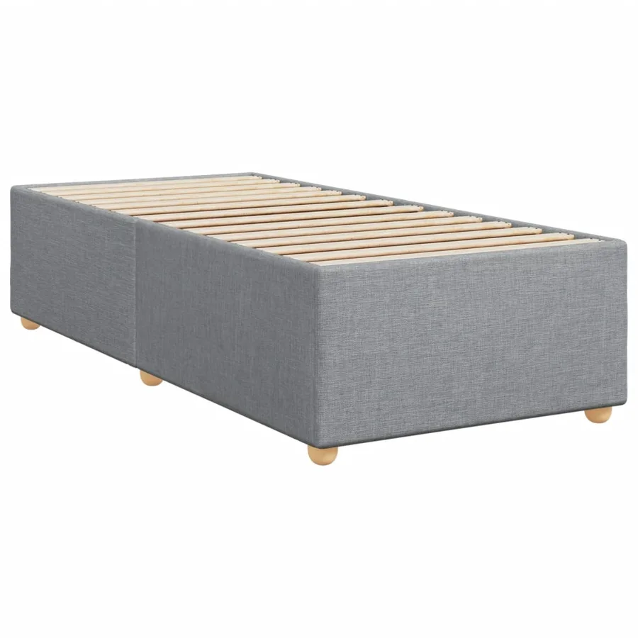 Sommier à lattes de lit et matelas Gris clair 90x190 cm Tissu - 8