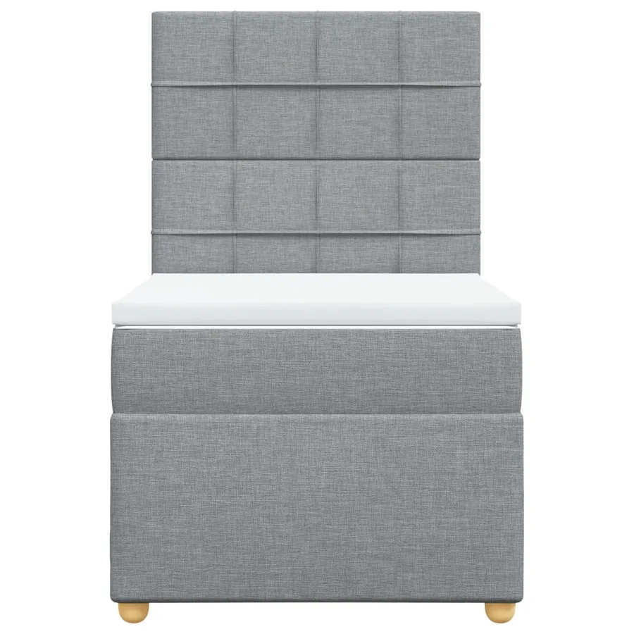 Sommier à lattes de lit et matelas Gris clair 90x190 cm Tissu - 4