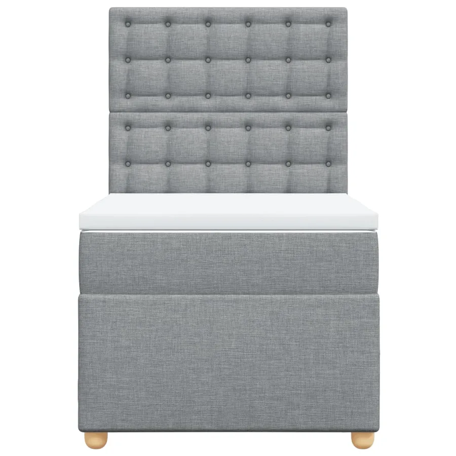 Sommier à lattes de lit et matelas Gris clair 90x190 cm Tissu - 6
