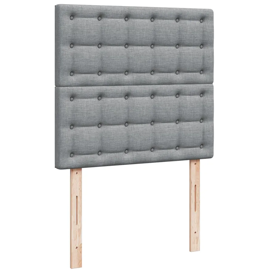 Sommier à lattes de lit et matelas Gris clair 90x190 cm Tissu - 9
