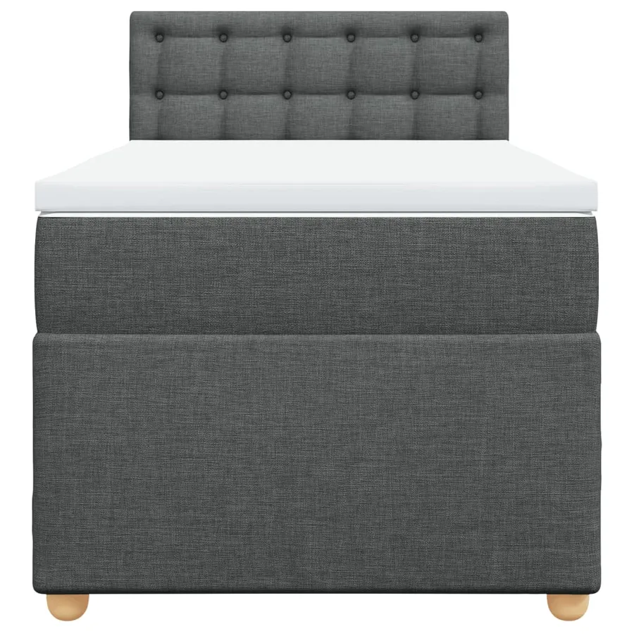Sommier à lattes de lit avec matelas Gris foncé 90x200 cm Tissu - 4