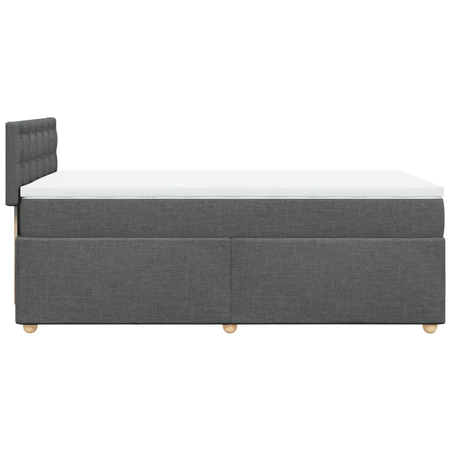 Sommier à lattes de lit avec matelas Gris foncé 90x200 cm Tissu - 5