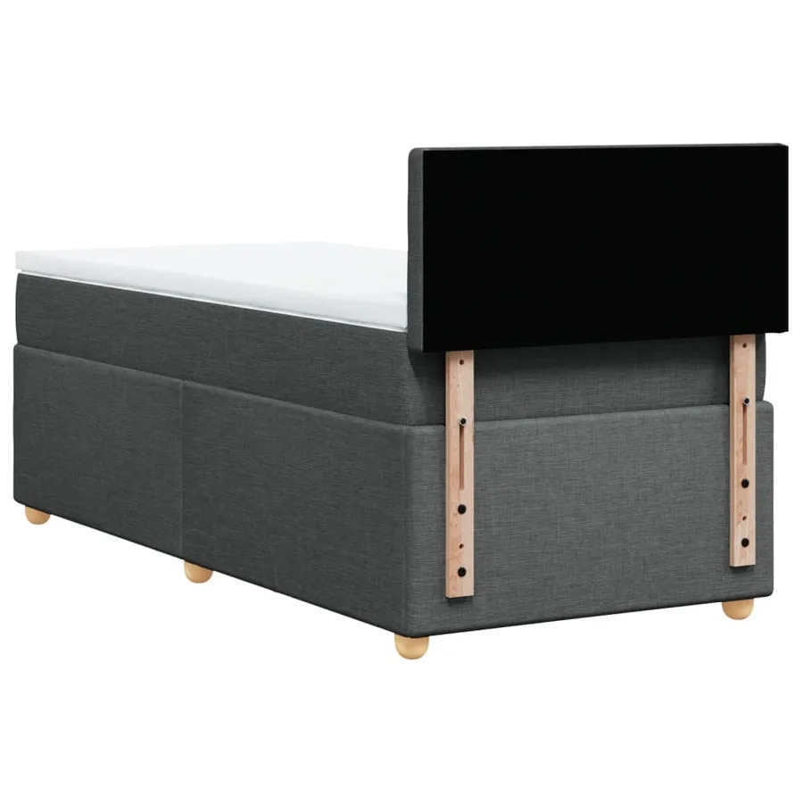 Sommier à lattes de lit avec matelas Gris foncé 90x200 cm Tissu - 6
