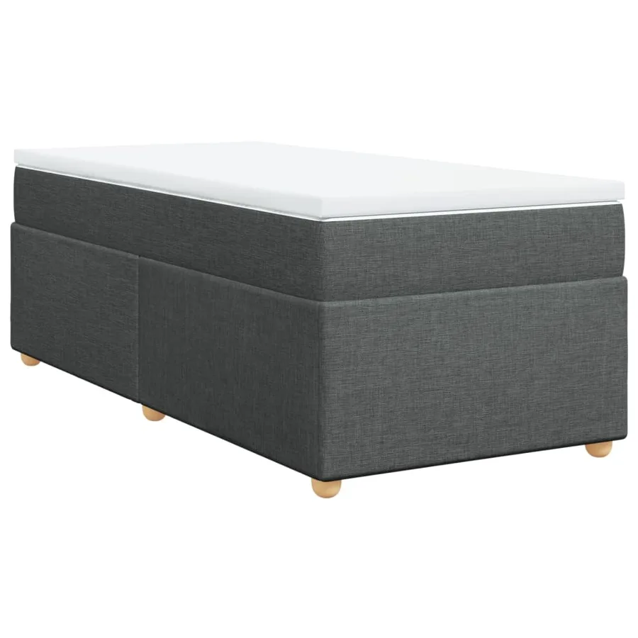 Sommier à lattes de lit avec matelas Gris foncé 90x200 cm Tissu - 2