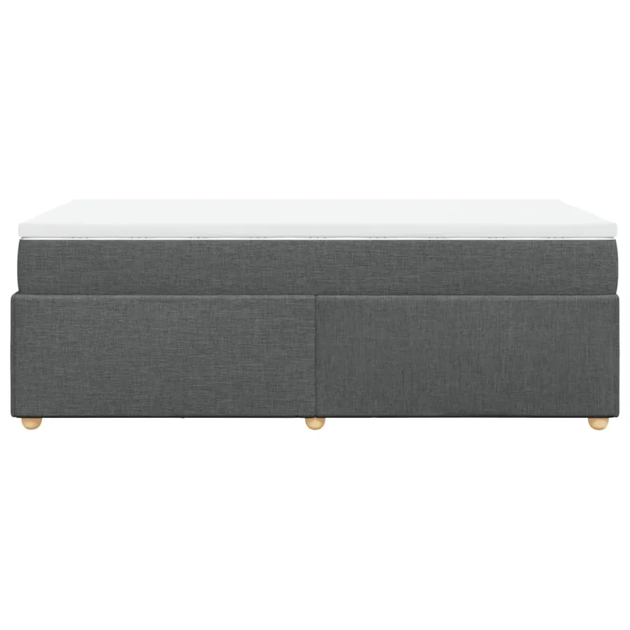 Sommier à lattes de lit avec matelas Gris foncé 90x200 cm Tissu - 8