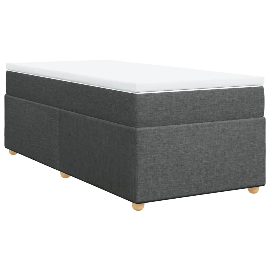 Sommier à lattes de lit avec matelas Gris foncé 90x200 cm Tissu - 9