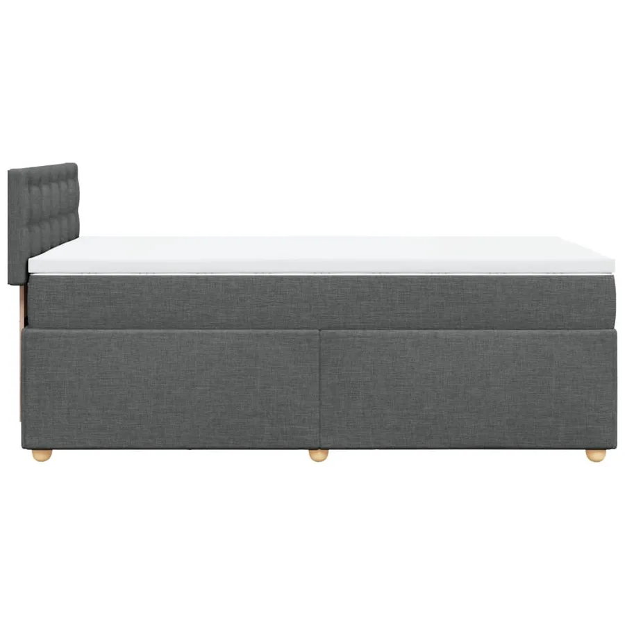 Sommier à lattes de lit avec matelas Gris foncé 90x200 cm Tissu - 7