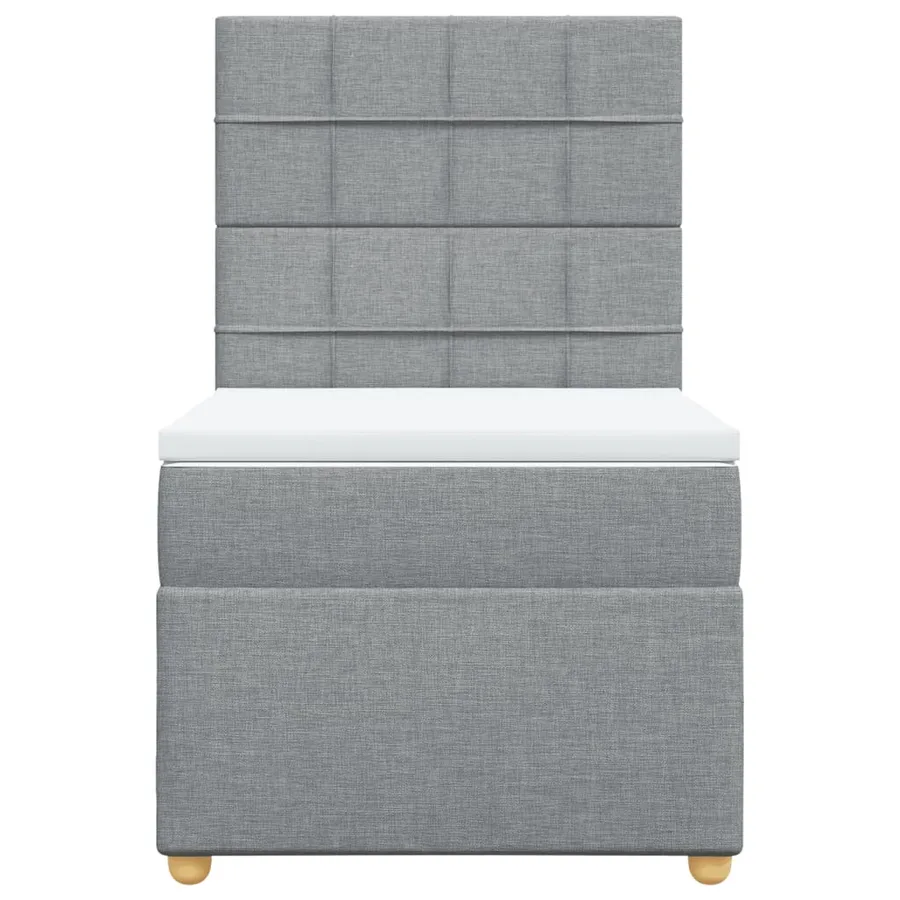 Sommier à lattes de lit avec matelas Gris clair 90x200 cm Tissu - 6