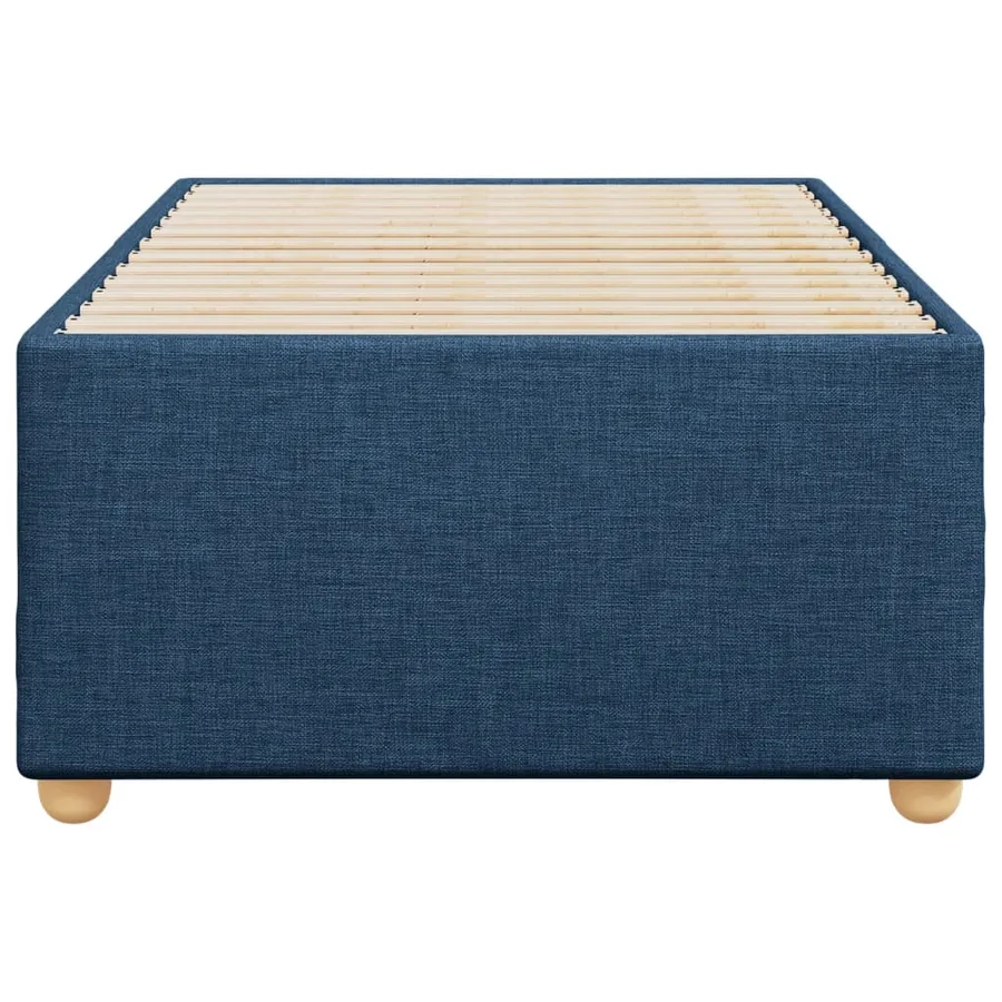 Cadre de lit sans matelas bleu 90x190 cm tissu - 4