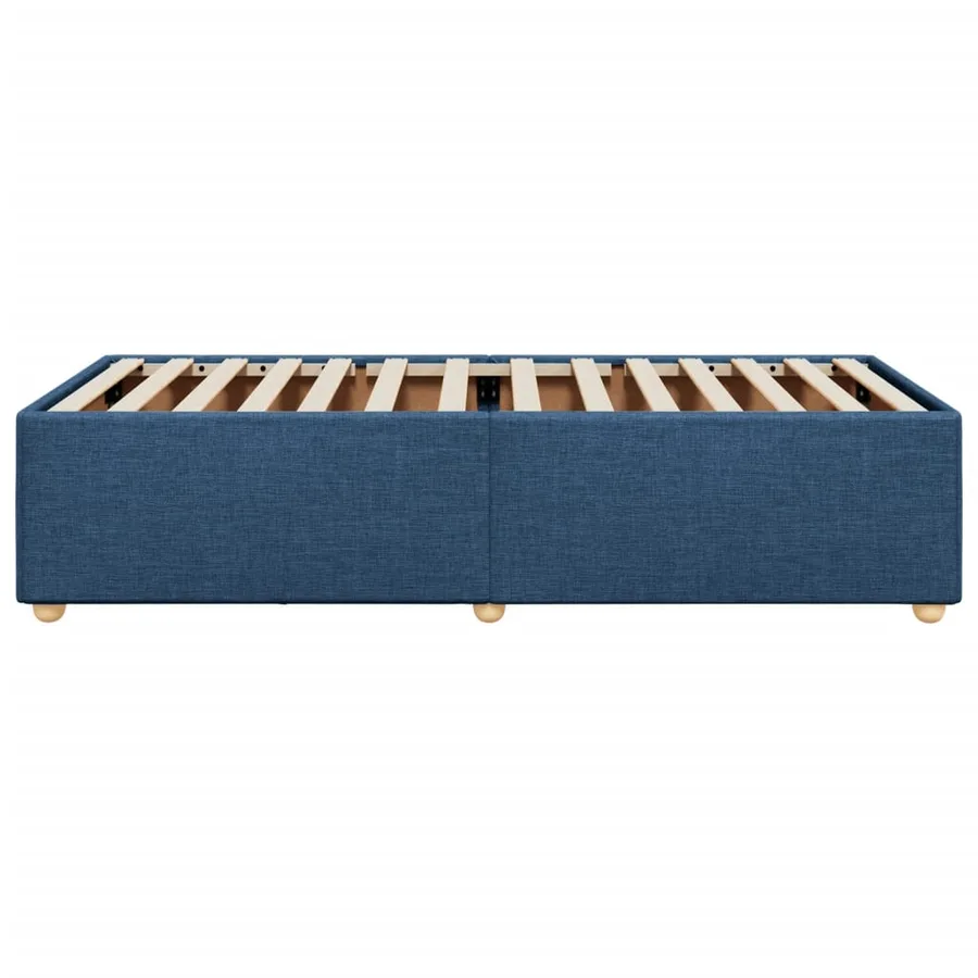 Cadre de lit sans matelas bleu 90x190 cm tissu - 5