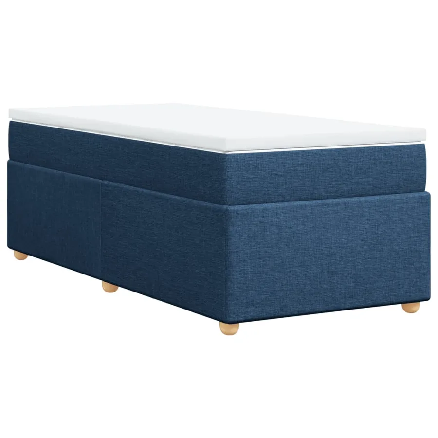 Sommier à lattes de lit avec matelas Bleu 90x190 cm Tissu - 2