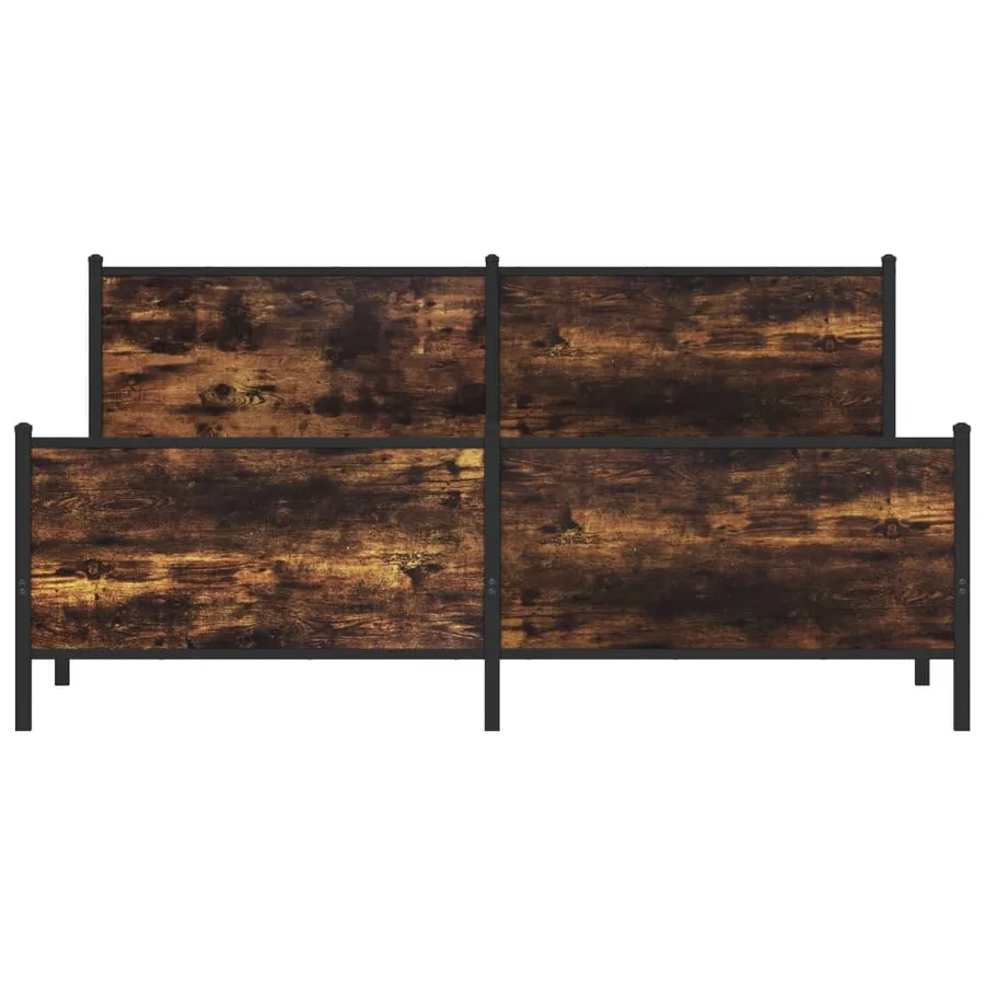 Cadre de lit en métal sans matelas chêne fumé 180x200 cm - 5