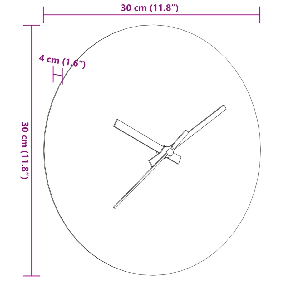 Horloge murale et échelles et aiguilles lumineuses marron Ø30cm - 8