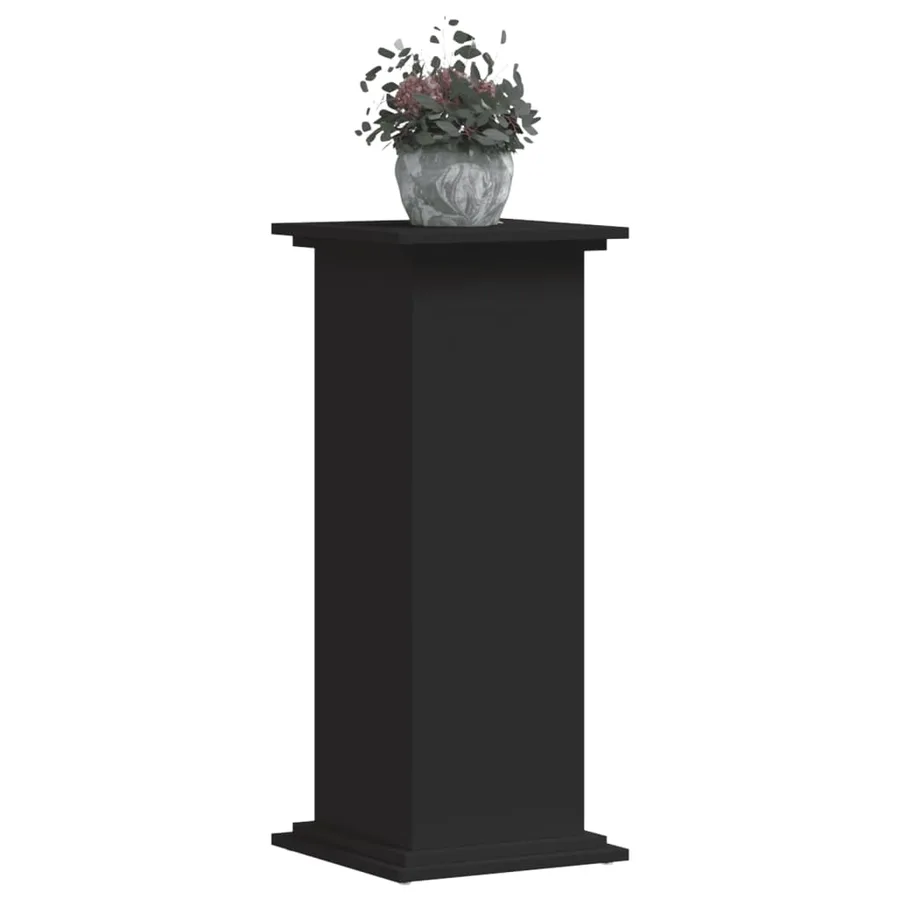 Support pour plantes noir 33x33x80 cm bois d'ingénierie - 7