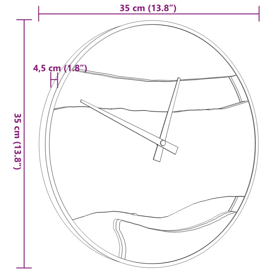Horloge murale marron Ø35 cm fer et bois d'olivier - 7