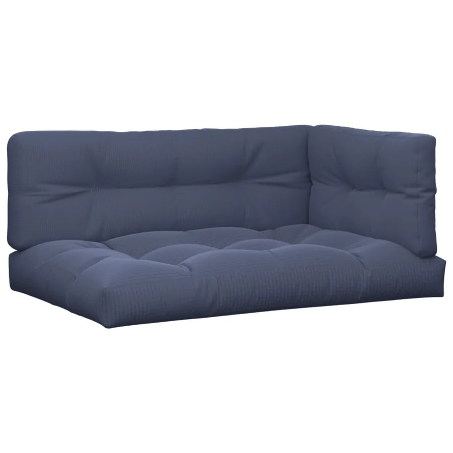 Coussins palette lot de 3 tissu bleu marine - 2