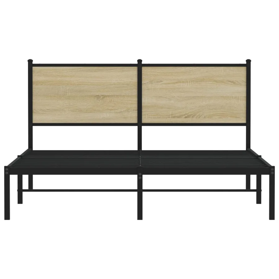 Cadre de lit en métal sans matelas chêne sonoma 140x200 cm - 5