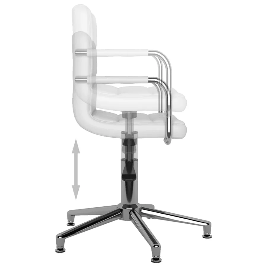 Chaises pivotantes à manger lot de 4 blanc similicuir - 5