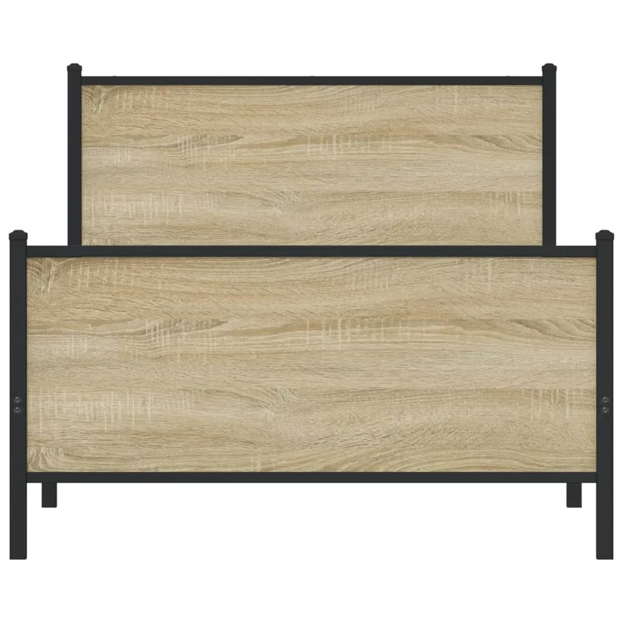 Cadre de lit en métal sans matelas chêne sonoma 100x200 cm - 5
