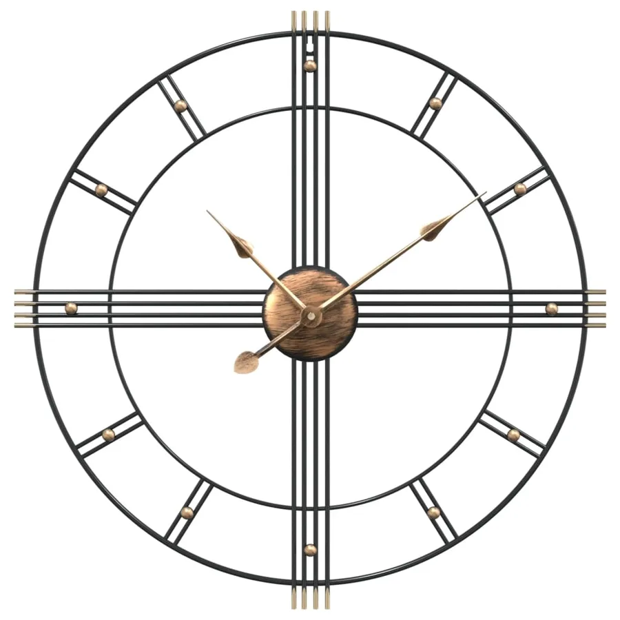Horloge murale noir Ø60 cm fer - 2