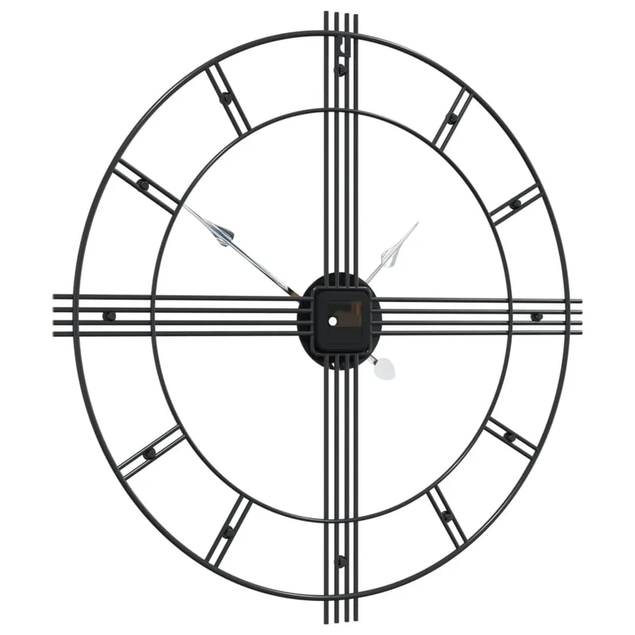 Horloge murale noir Ø60 cm fer - 5