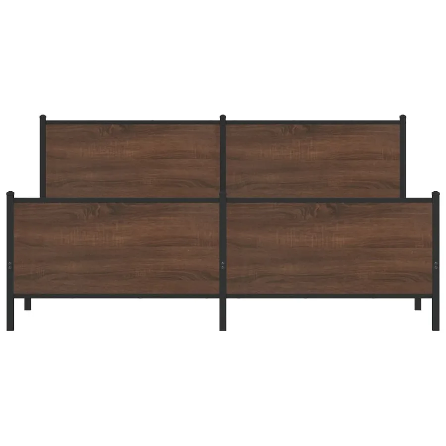 Cadre de lit en métal sans matelas chêne marron 200x200 cm - 5