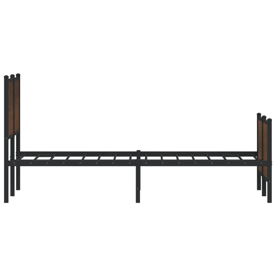 Cadre de lit en métal sans matelas chêne marron 140x190 cm - 7