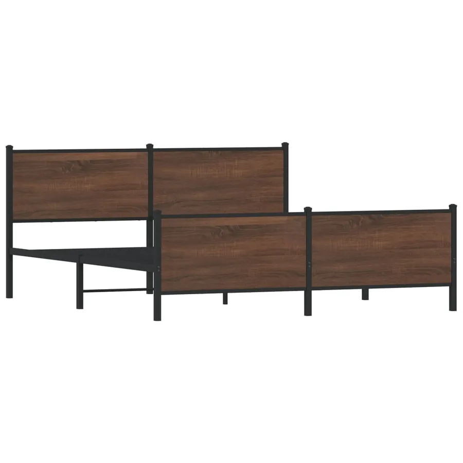Cadre de lit en métal sans matelas chêne marron 183x213 cm - 4