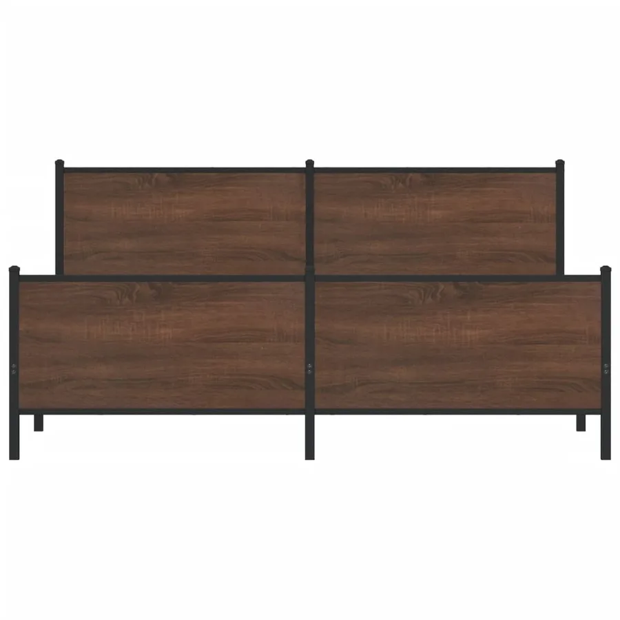 Cadre de lit en métal sans matelas chêne marron 183x213 cm - 5