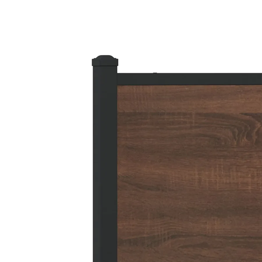 Cadre de lit en métal sans matelas chêne marron 183x213 cm - 9