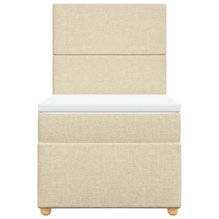 Sommier à lattes de lit avec matelas Crème 100x200 cm Tissu - 4