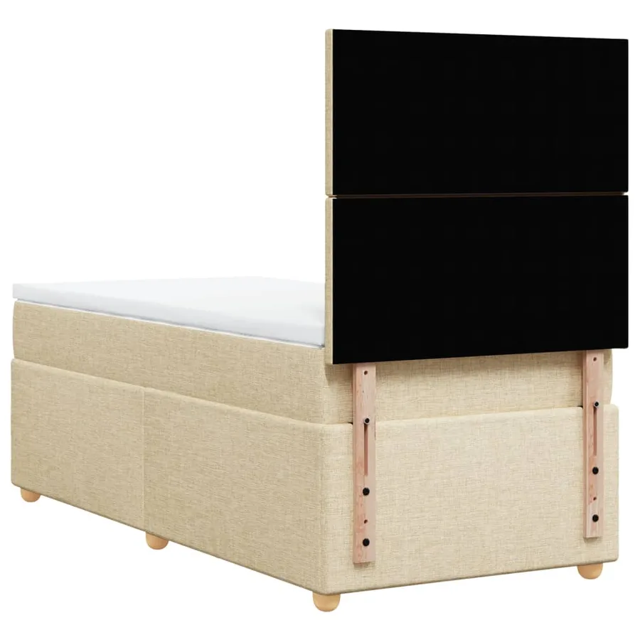 Sommier à lattes de lit avec matelas Crème 100x200 cm Tissu - 6