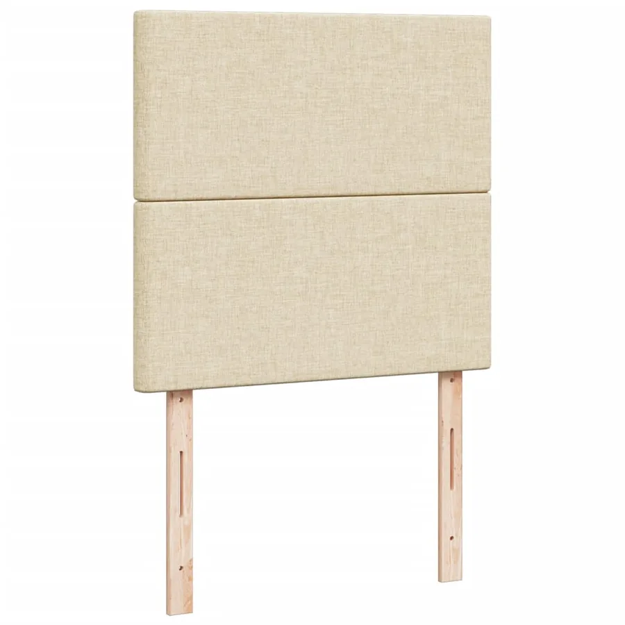 Sommier à lattes de lit avec matelas Crème 100x200 cm Tissu - 7