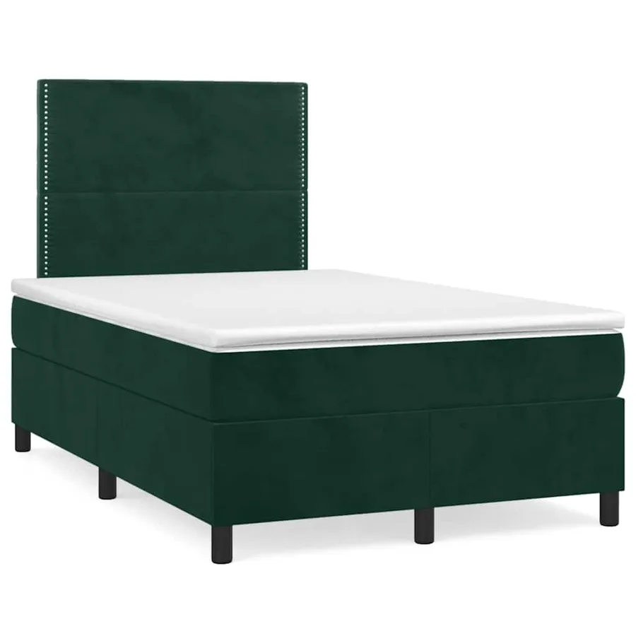 Sommier à lattes de lit et matelas Vert foncé 120x200cm Velours - 2