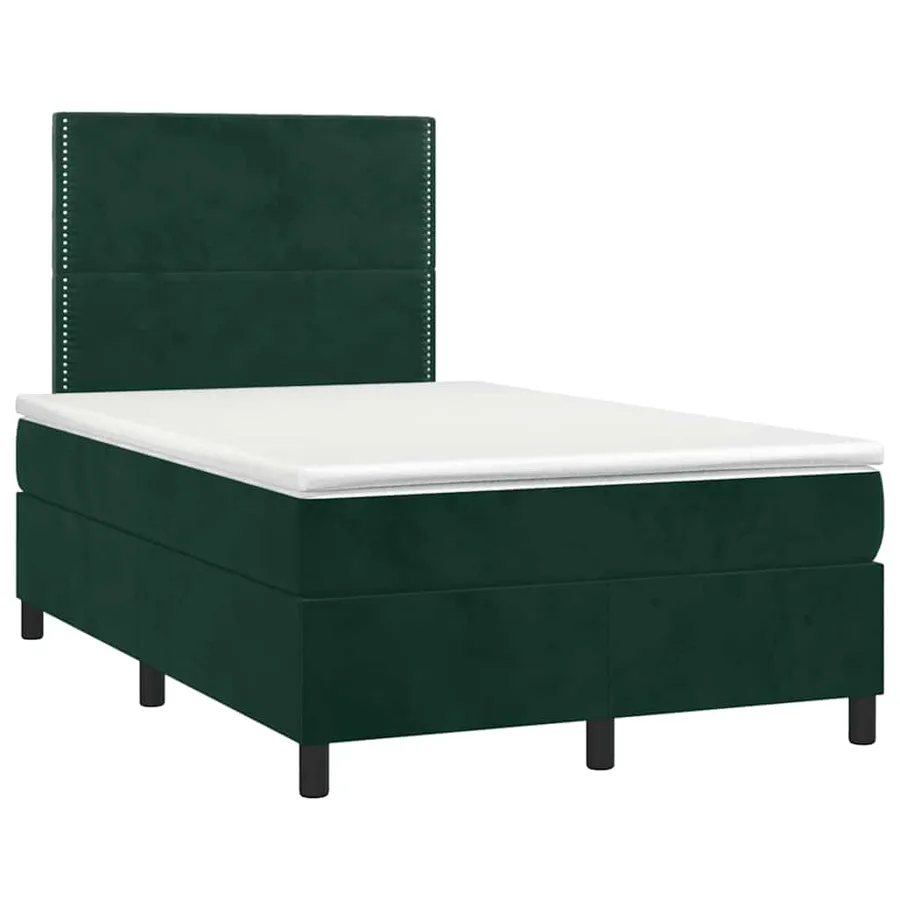 Sommier à lattes de lit et matelas Vert foncé 120x200cm Velours - 3