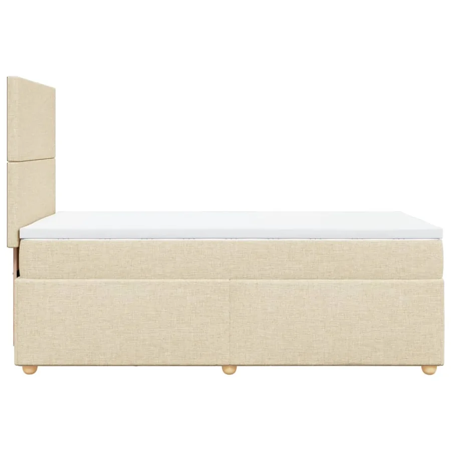Sommier à lattes de lit avec matelas Crème 90x200 cm Tissu - 5