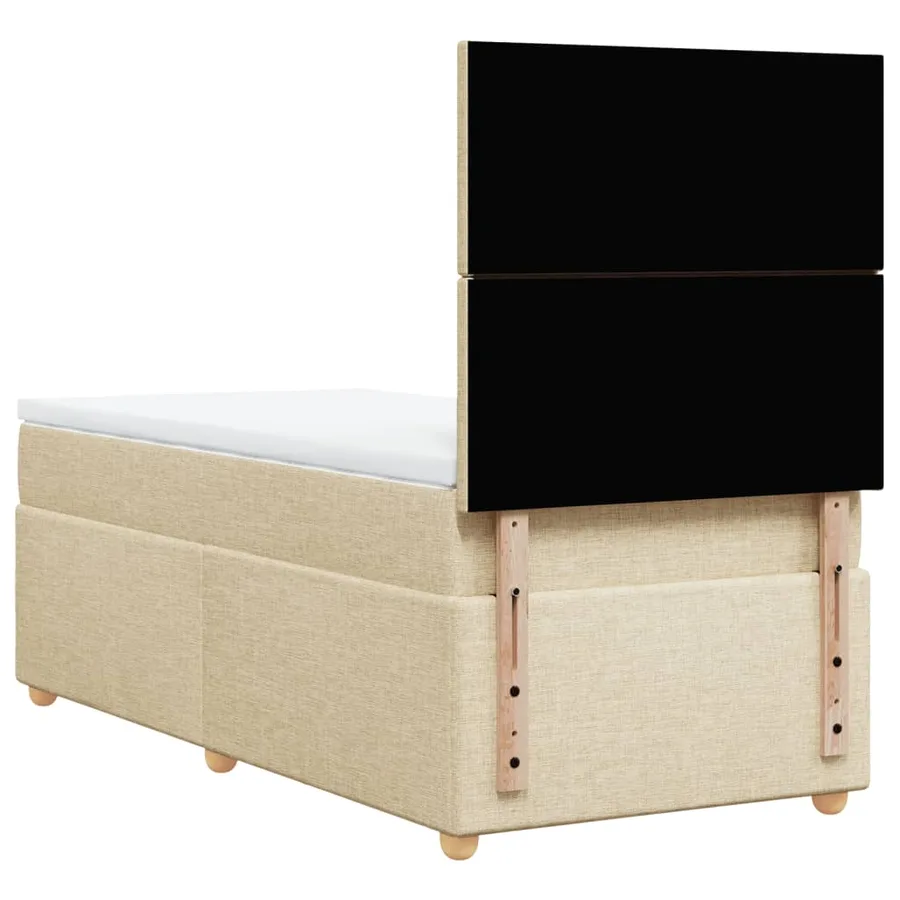 Sommier à lattes de lit avec matelas Crème 90x200 cm Tissu - 6