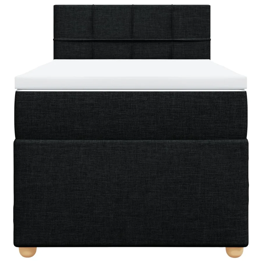 Sommier à lattes de lit avec matelas Noir 90x200 cm Tissu - 4