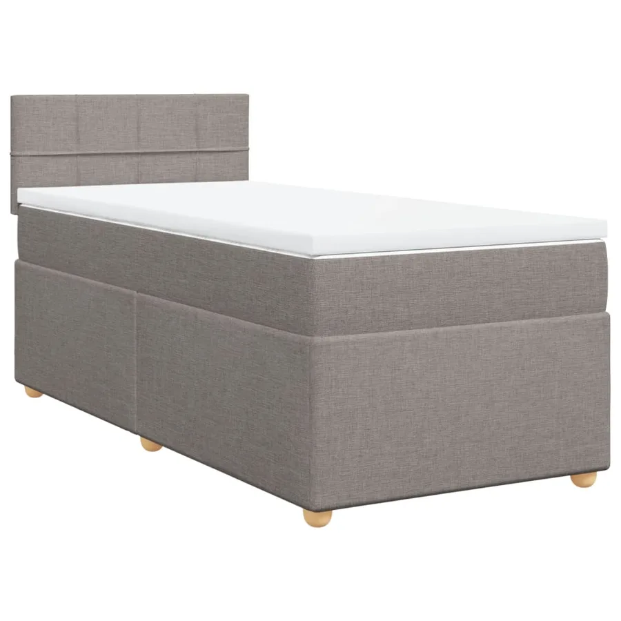 Sommier à lattes de lit avec matelas Taupe 90x200 cm Tissu - 2