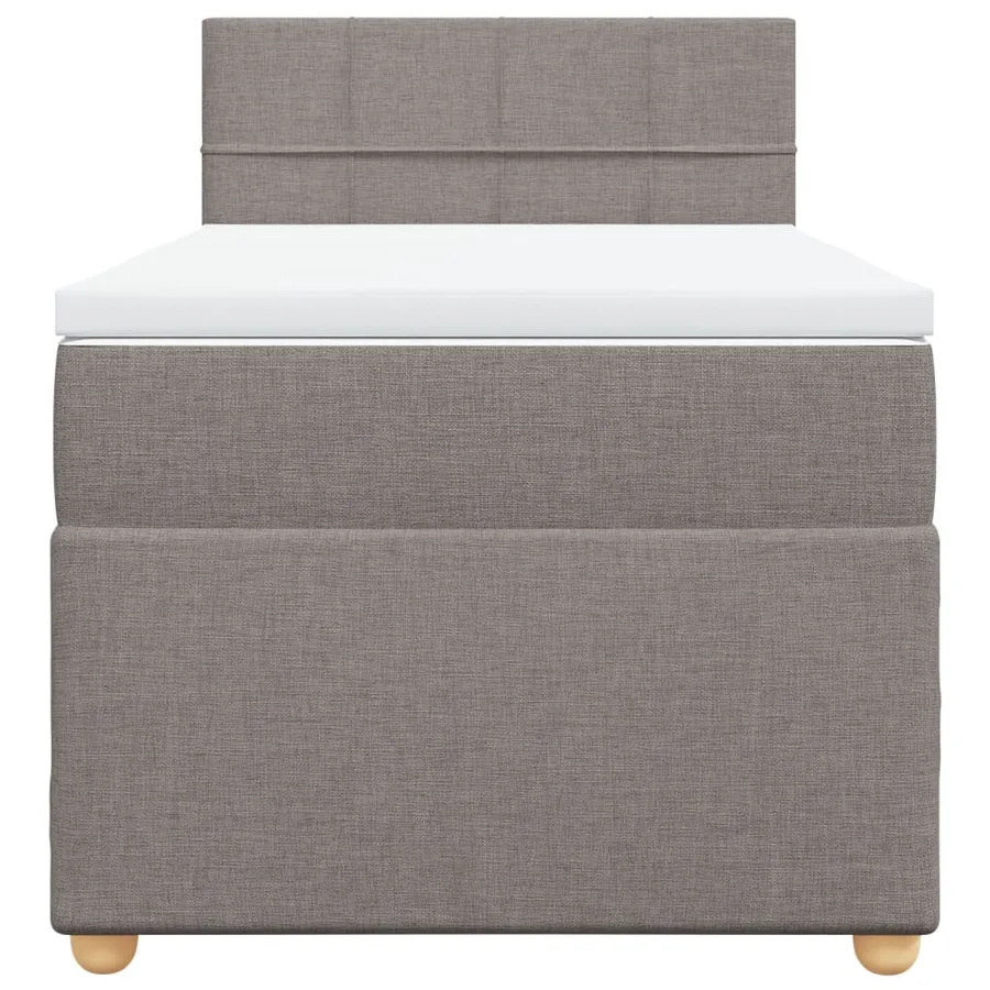 Sommier à lattes de lit avec matelas Taupe 90x200 cm Tissu - 4