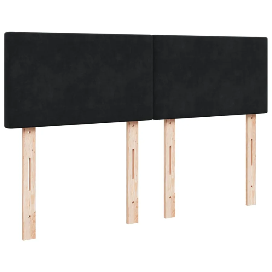 Sommier à lattes de lit avec matelas Noir 140x200 cm Velours - 8