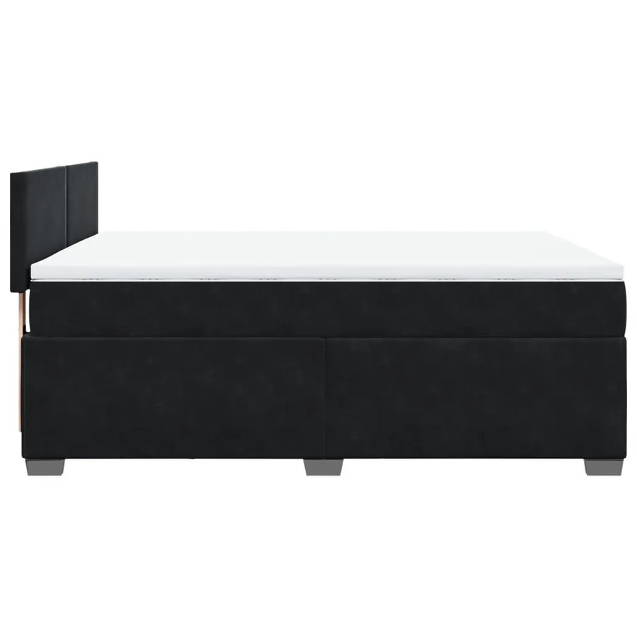 Sommier à lattes de lit avec matelas Noir 140x200 cm Velours - 9