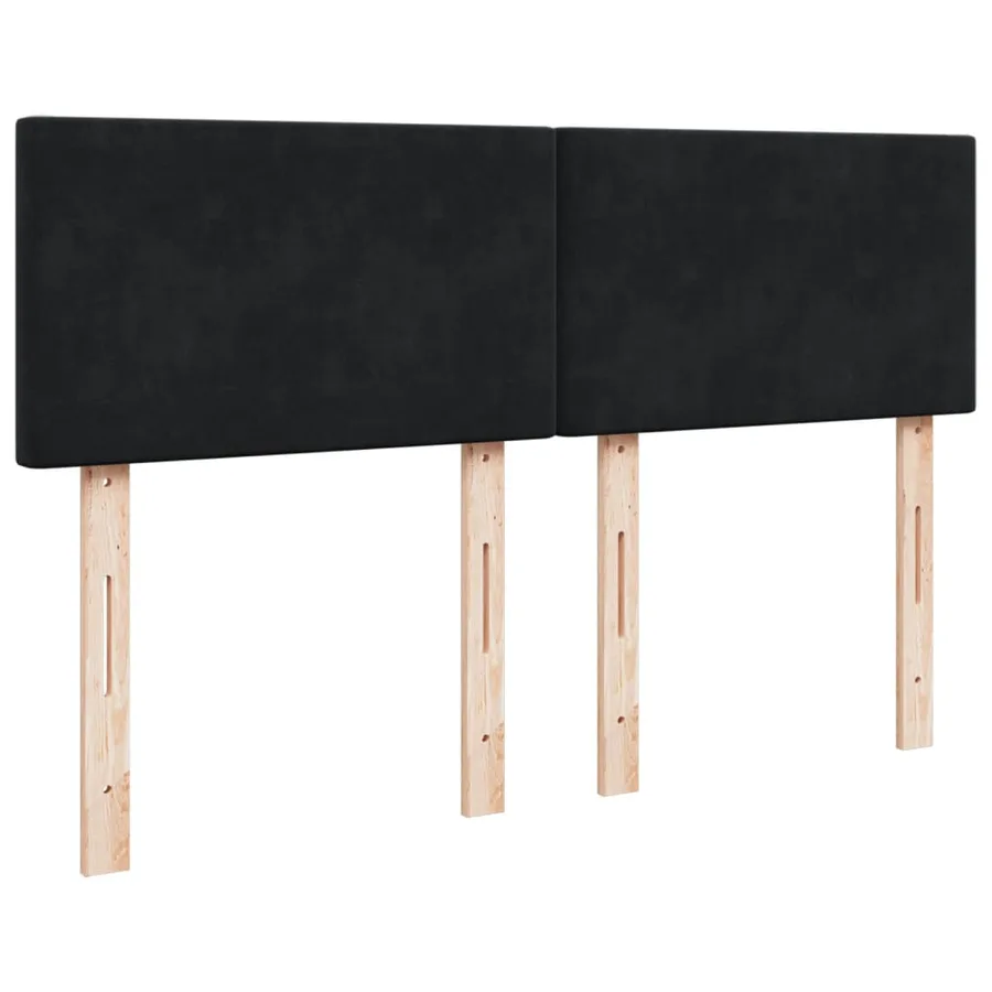 Sommier à lattes de lit avec matelas Noir 140x200 cm Velours - 9