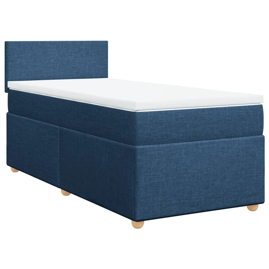 Sommier à lattes de lit avec matelas Bleu 100x200 cm Tissu - 2