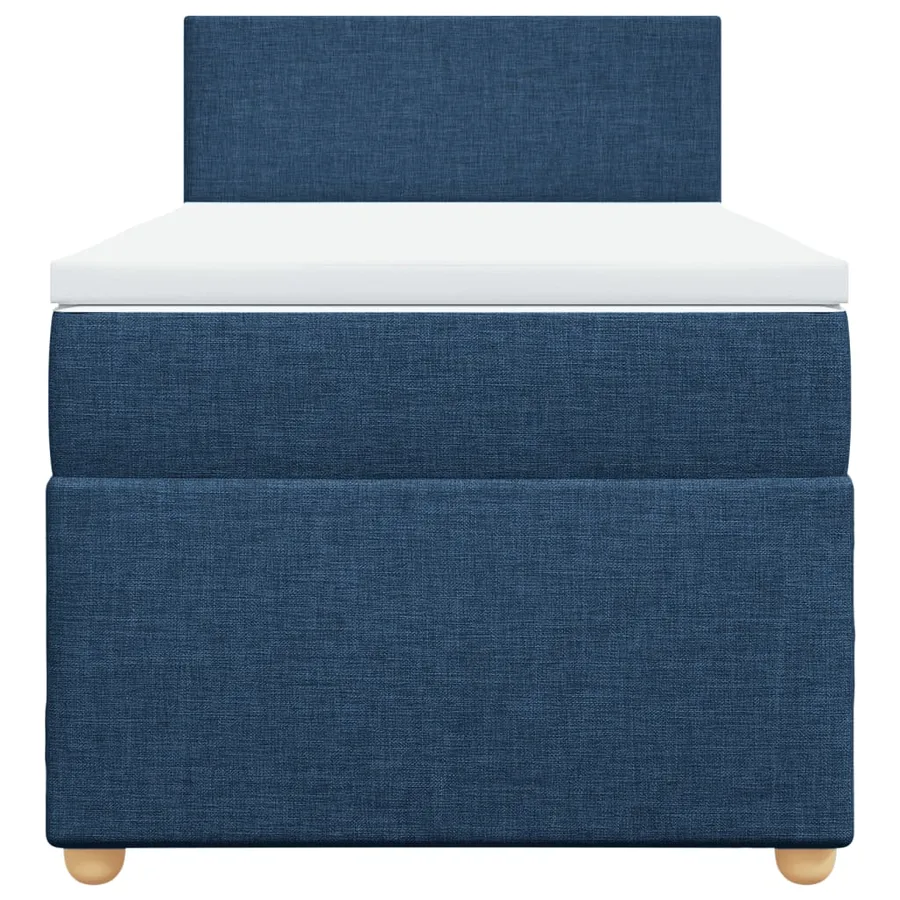 Sommier à lattes de lit avec matelas Bleu 100x200 cm Tissu - 4