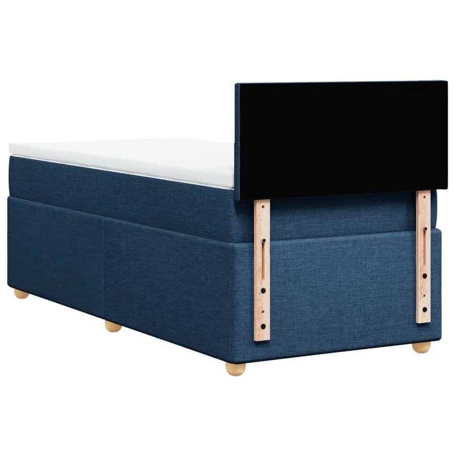 Sommier à lattes de lit avec matelas Bleu 100x200 cm Tissu - 6