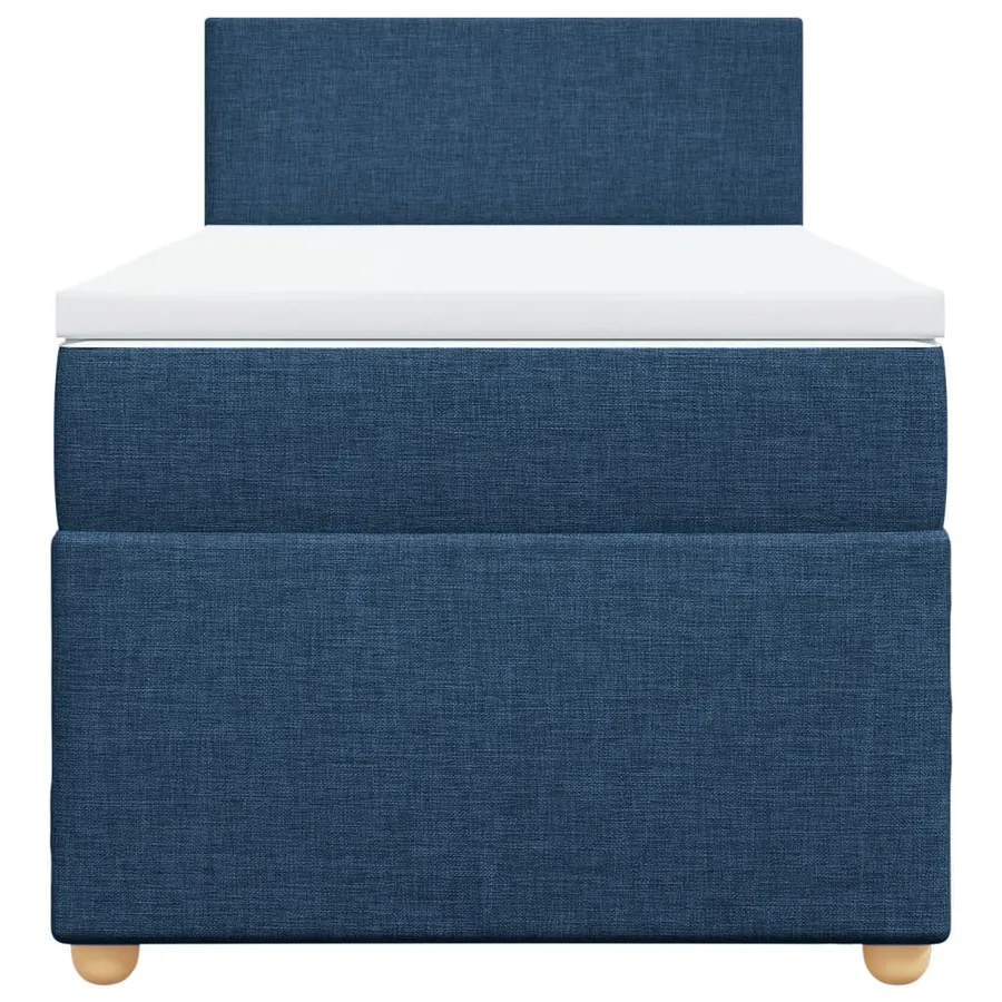 Sommier à lattes de lit avec matelas Bleu 100x200 cm Tissu - 6