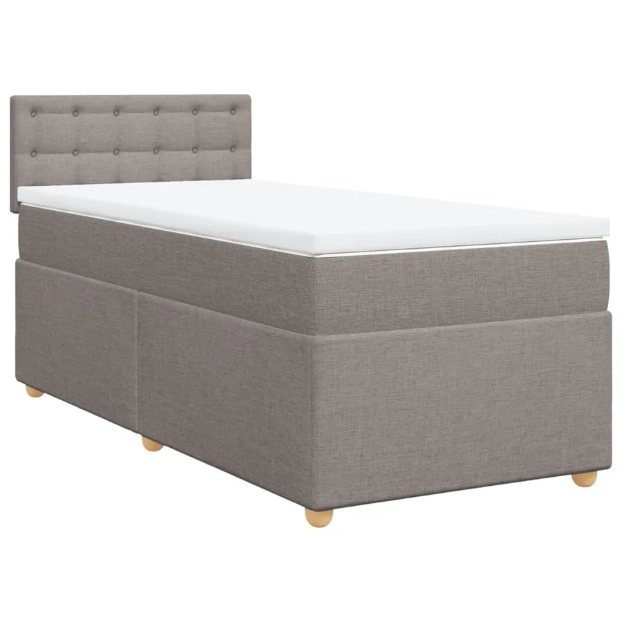 Sommier à lattes de lit avec matelas Taupe 100x200 cm Tissu - 2
