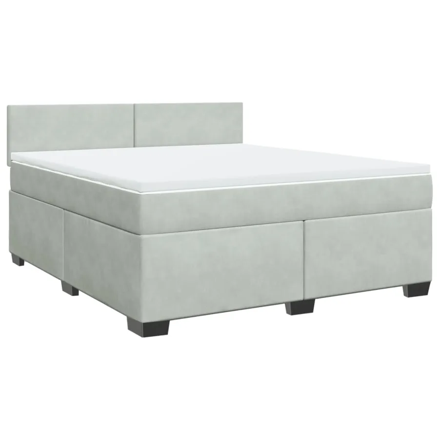 Sommier à lattes de lit et matelas Gris clair 180x200cm Velours - 3